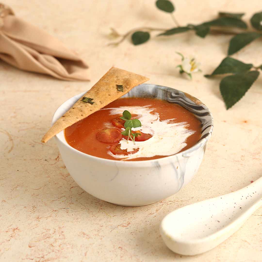 Teramo Stoneware Soup Bowl - Marble White (Set of 2).