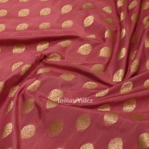 Onion Pink Soft Pure Mashru Satin Silk Banarasi Saree