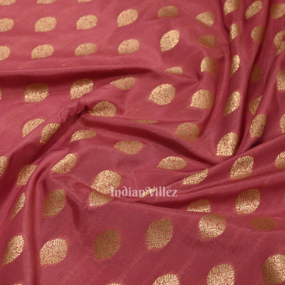 Onion Pink Soft Pure Mashru Satin Silk Banarasi Saree