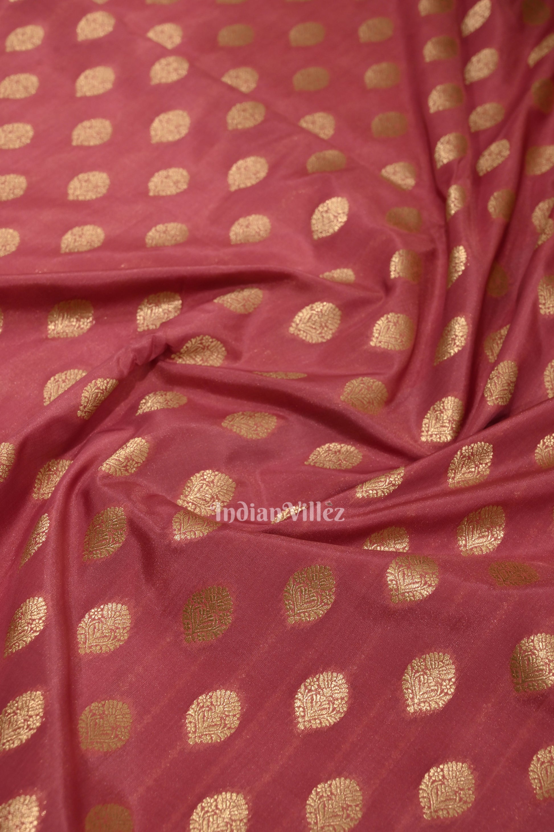 Onion Pink Soft Pure Mashru Satin Silk Banarasi Saree