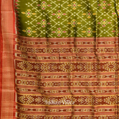Green Odisha Ikat Khandua Silk Saree
