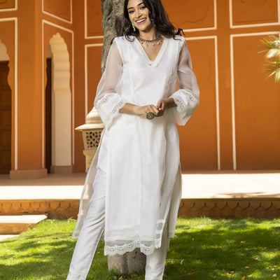 Sophia Organza Straight Kurta Set