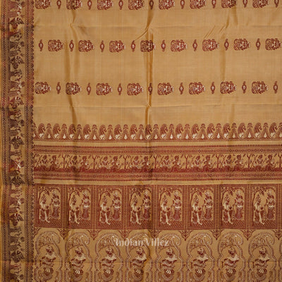 Beige Handwoven Baluchari Silk Saree