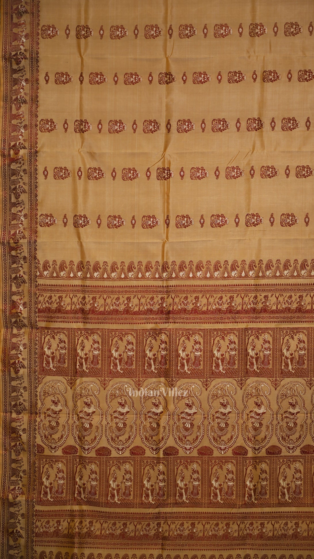 Beige Handwoven Baluchari Silk Saree