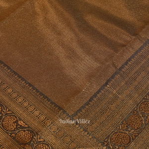 Copper Pure Kanjivaram Tissue Silk Saree