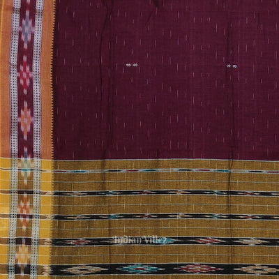 Purple Wine Odisha Ikat Maniabandha Cotton Saree