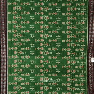 Green Black Tribal Theme Odisha Ikat Sambalpuri Cotton Saree