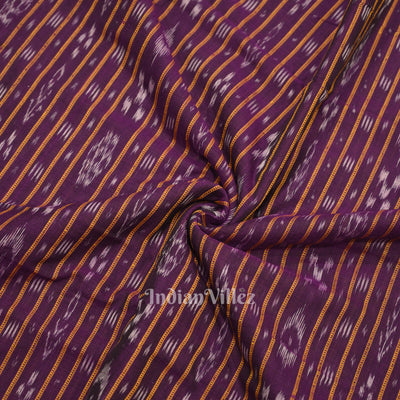 Purple Sambalpuri Odisha Ikat Cotton Fabric