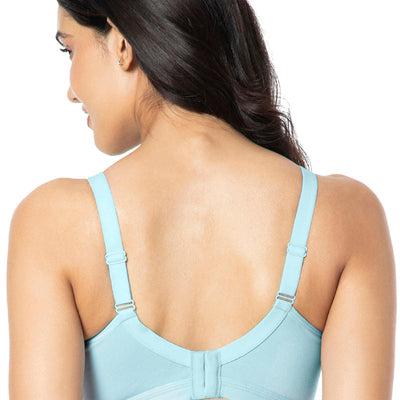 Cotton Chic Support Solid Non Padded Non-Wired Bra - Porcelain Blue