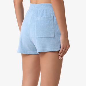 SPORTY & RICH | SRC TERRY SHORTS { SKY BLUE/WHITE