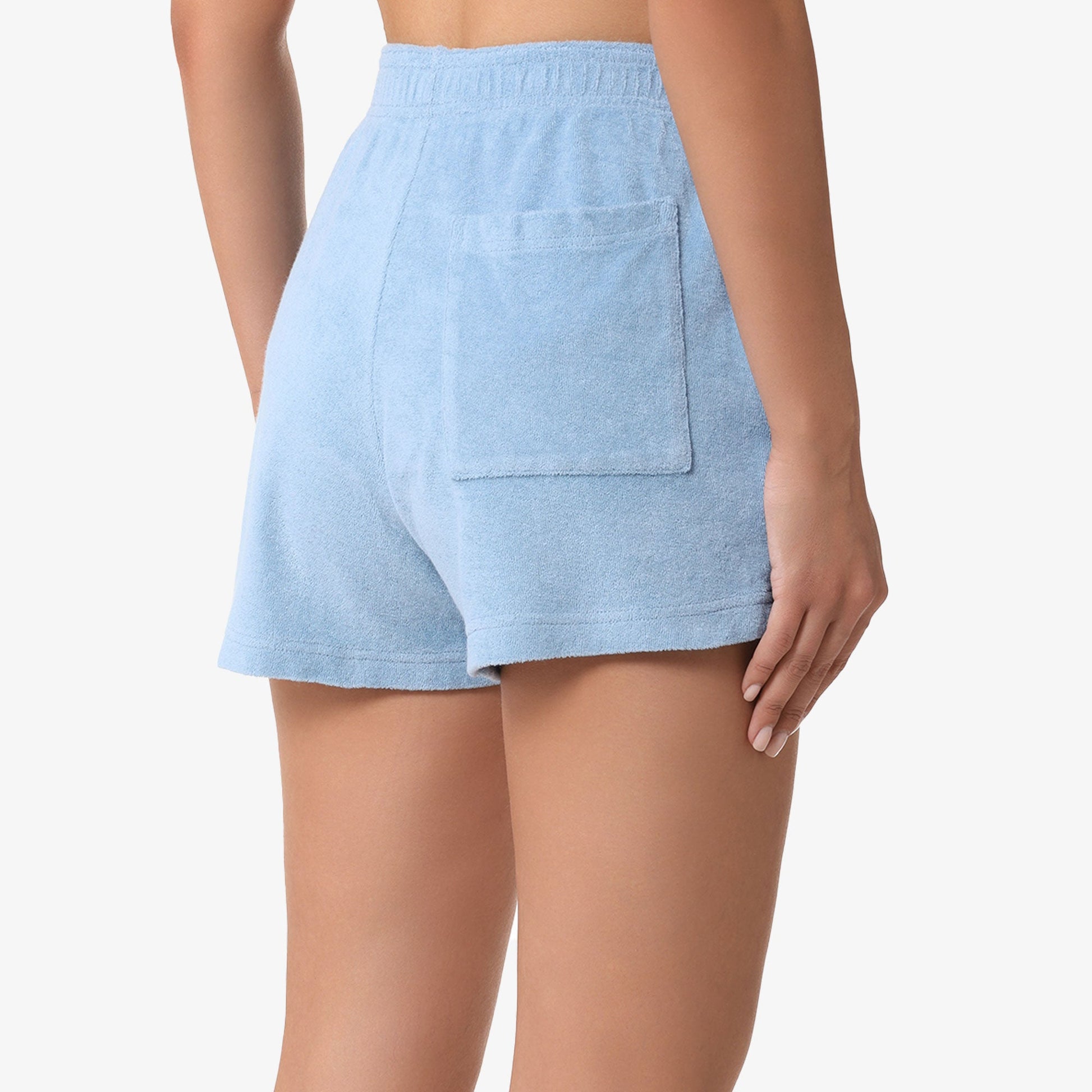 SPORTY & RICH | SRC TERRY SHORTS { SKY BLUE/WHITE