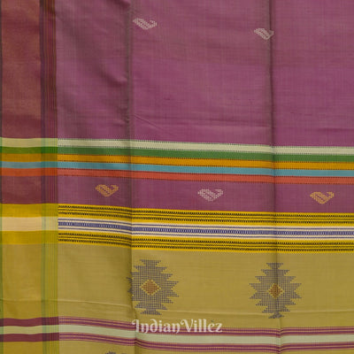 Pink With Multicolor Design Pure Bishnupuri Silk Saree