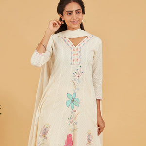 White short kurta set