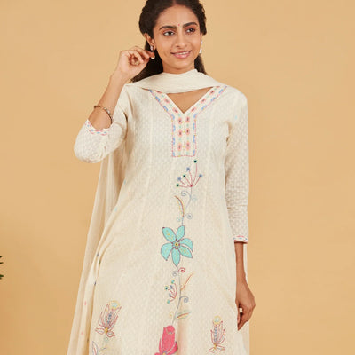 White short kurta set