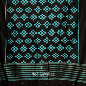 Black Odisha Ikat Pasapali Contemporary Silk Saree
