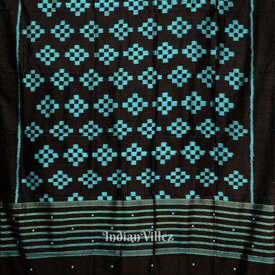 Black Odisha Ikat Pasapali Contemporary Silk Saree