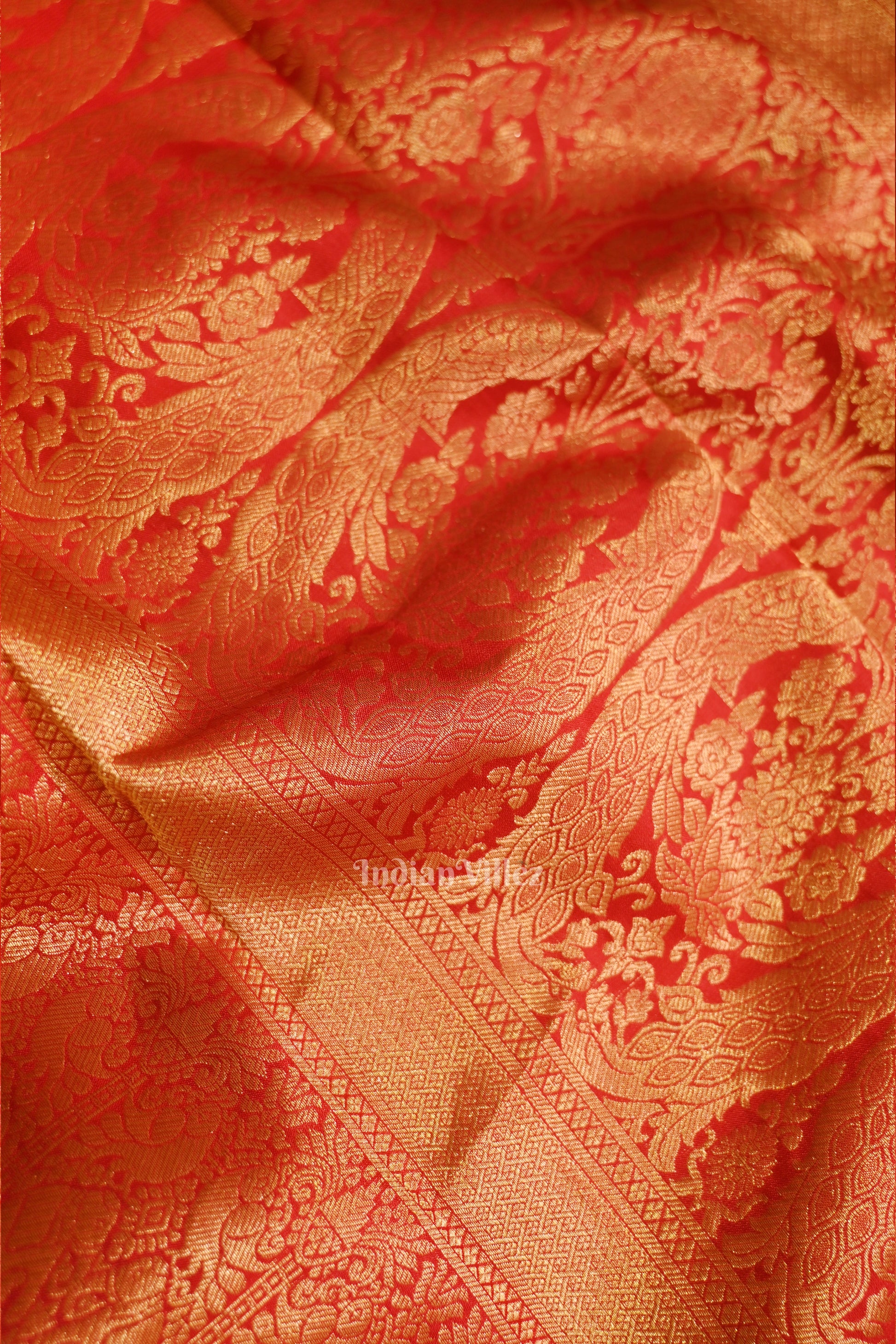 Red With Golden Pure Kanjivaram Silk Saree