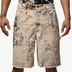 JORDAN | AIR JORDAN PRINTED SHORTS { WHITE