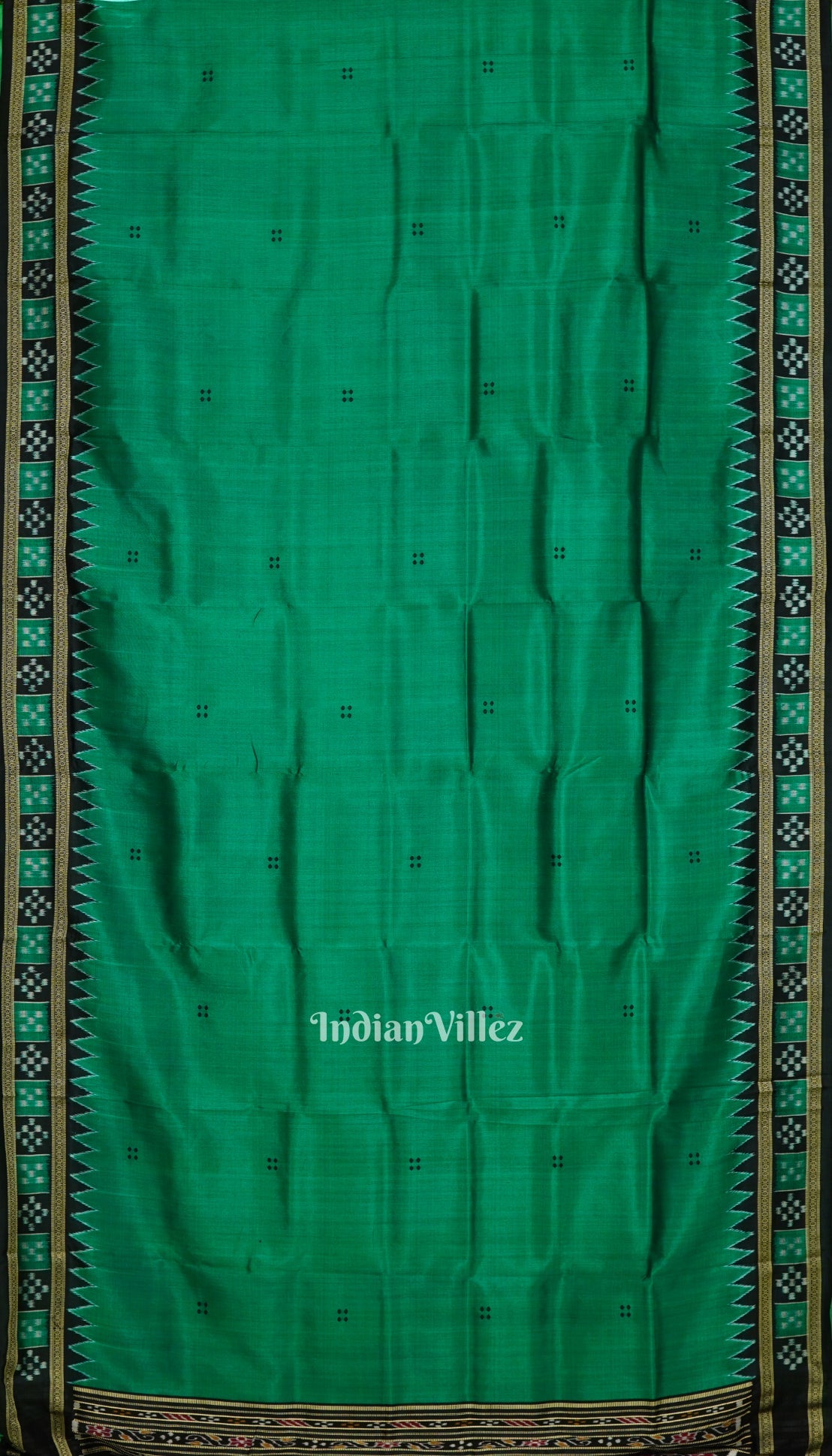 Green Pasapalli Border Odisha Ikat Khandua Silk Saree