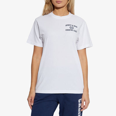 SPORTY & RICH | VARSITY CREST T-SHIRT { WHITE/NAVY