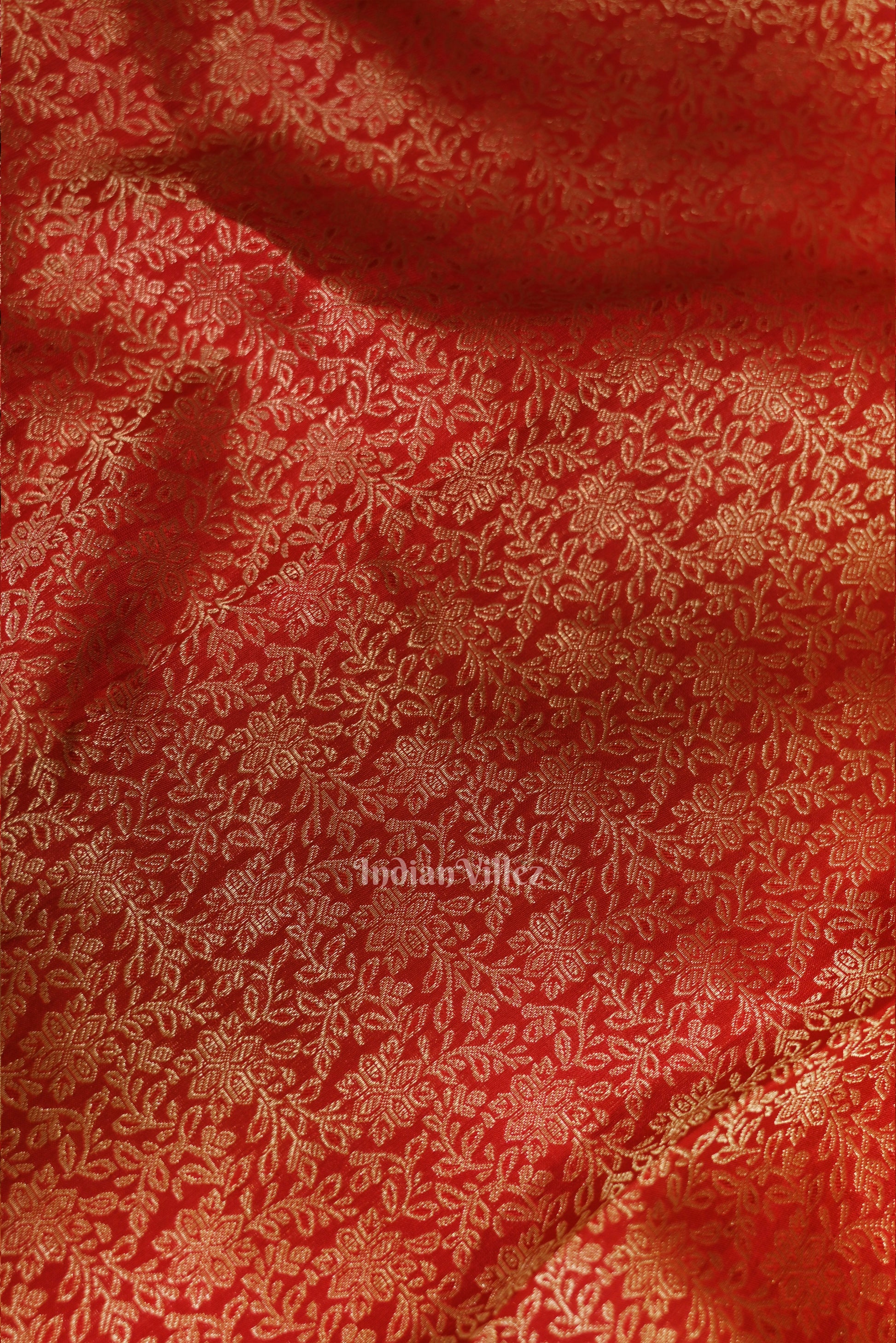 Red Pure Kanjivaram Silk Saree with Zari Brocade