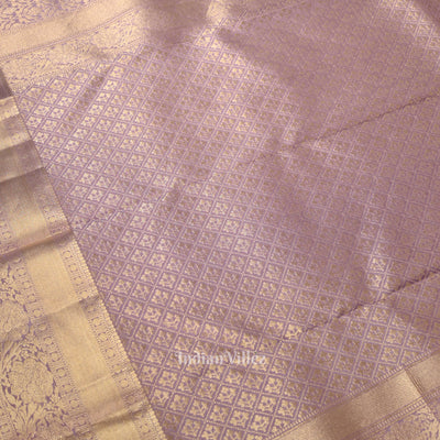 Sunset Purple Pure Kanjivaram Silk Saree