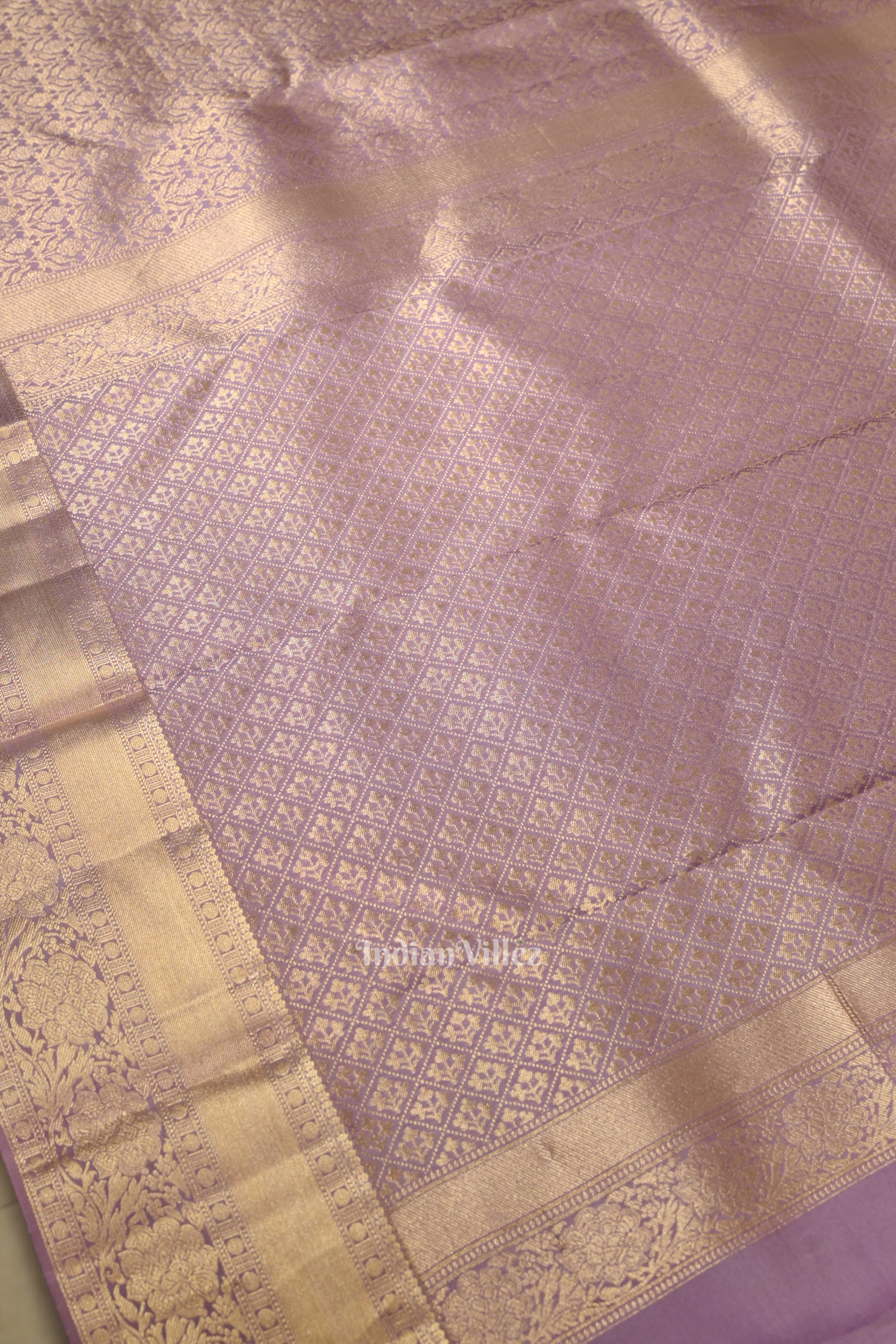 Sunset Purple Pure Kanjivaram Silk Saree