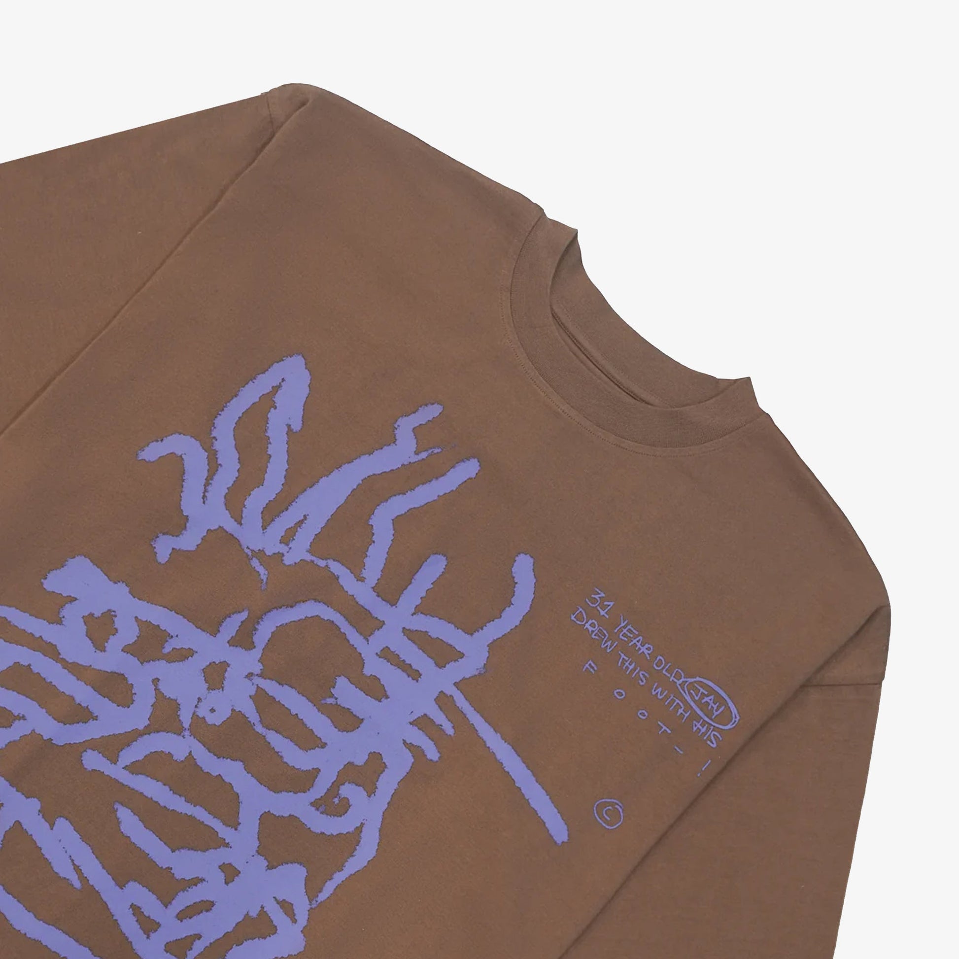 JAYWALKING | FOOT DRAWING T-SHIRT { BROWN