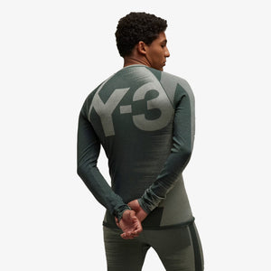 Y-3 | ENGINEERED KNIT LONG SLEEVE BASELAYER TEE  { WONDER SILVER
