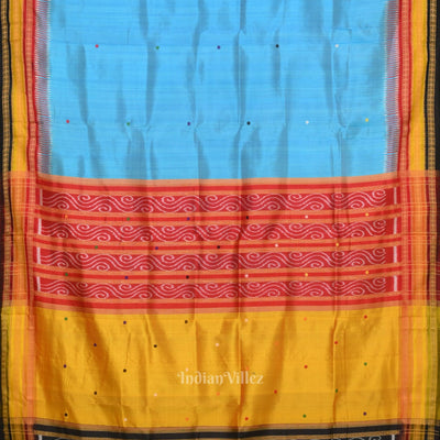 Blue Kathiphera Odisha ikat Khandua Silk saree