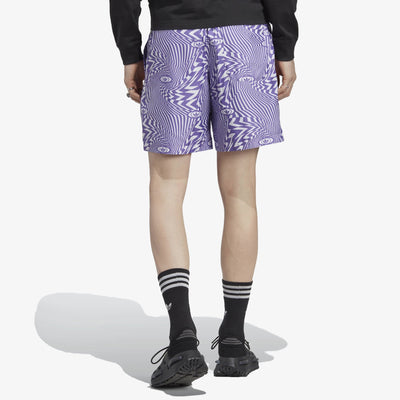 Adidas Originals | REKIVE ALLOVER PRINT SHORTS  { WHITE/PURPLE RUSH