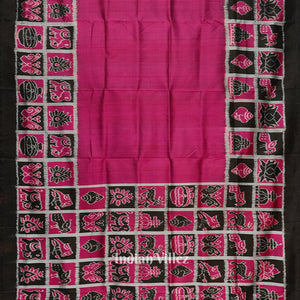 Magenta Pink Nabakothi Contemporary Designer Silk Saree