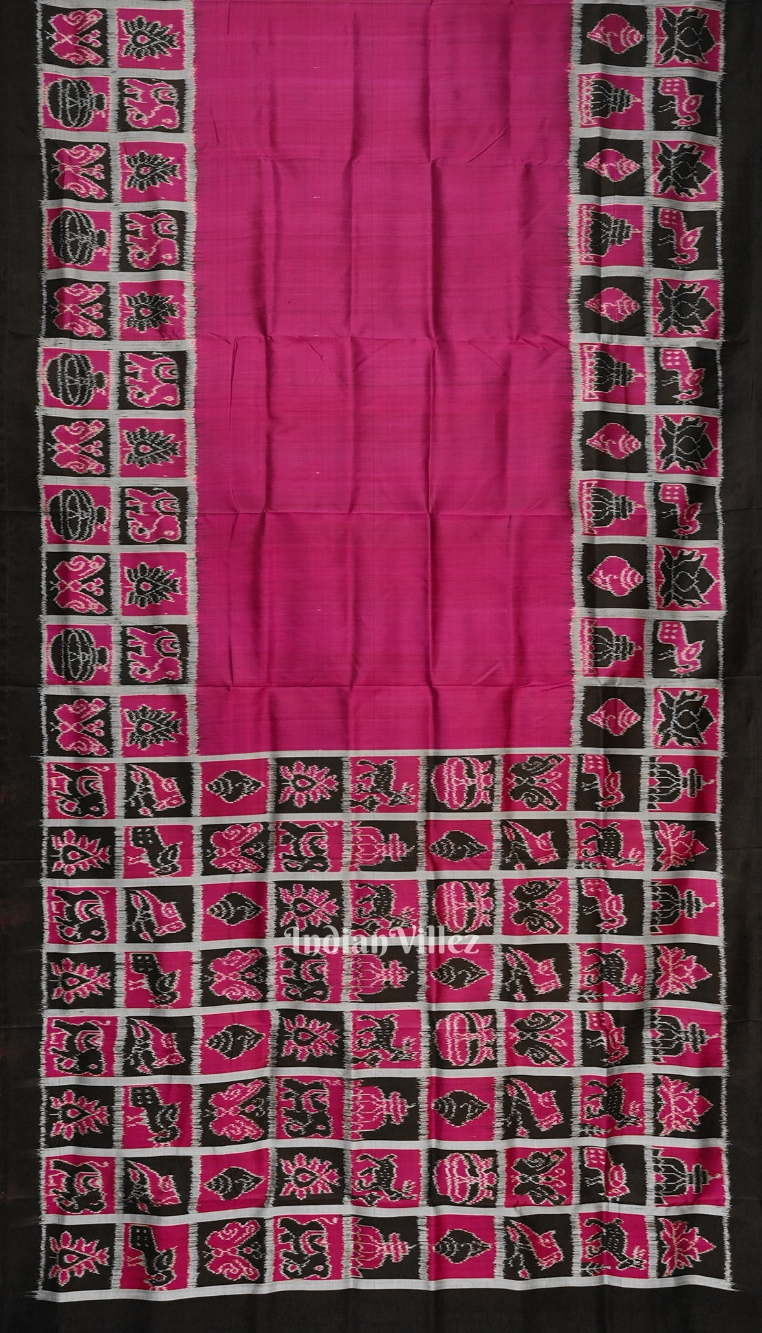 Magenta Pink Nabakothi Contemporary Designer Silk Saree