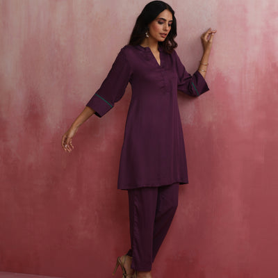 trueBrowns Purple Modal Co-ord Set