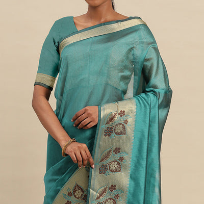 Morpich Woven Cotton Silk Saree