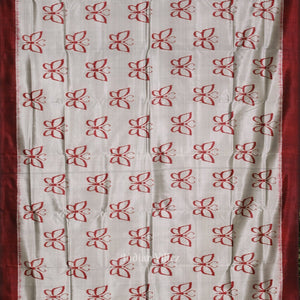 Gray Maroon Butterfly Designer Contemporary Silk Saree