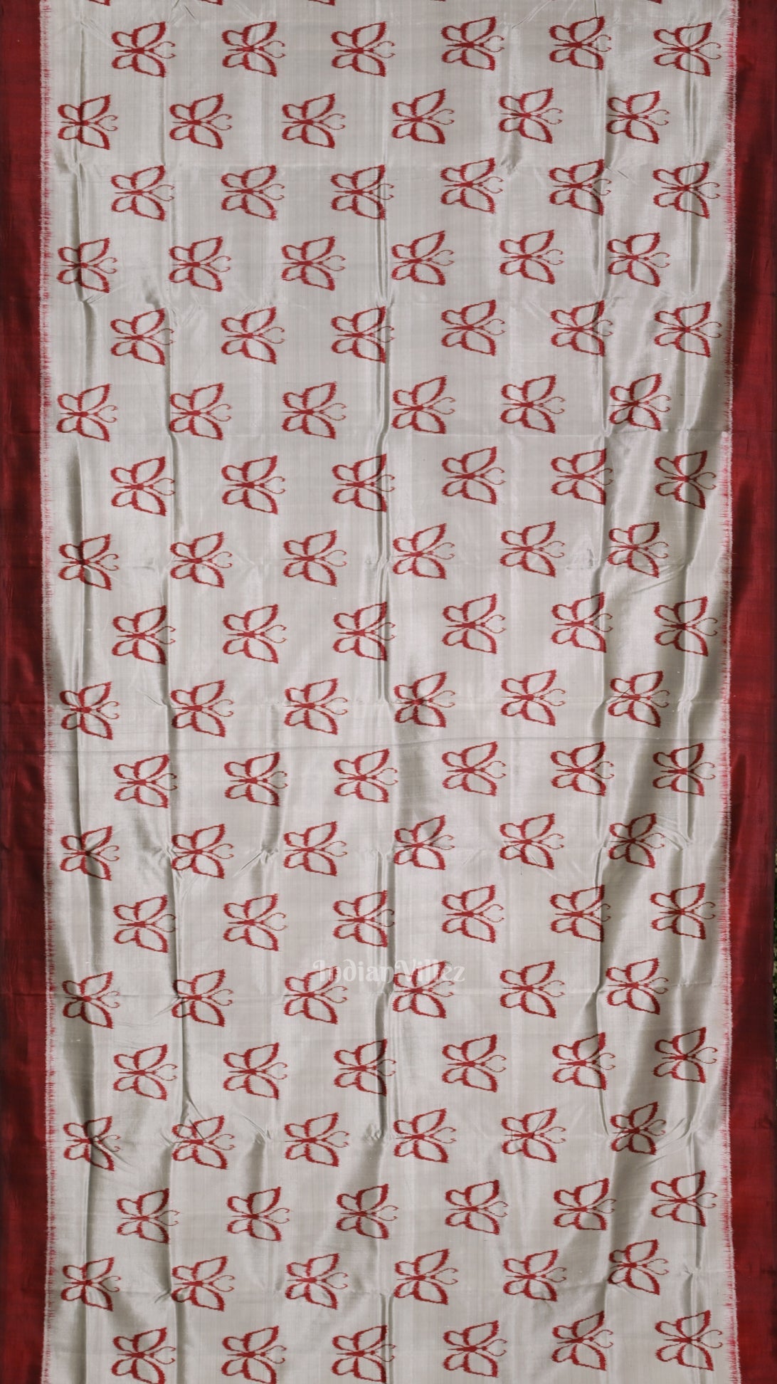 Gray Maroon Butterfly Designer Contemporary Silk Saree