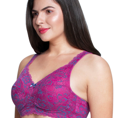 Fiesta Support Non Padded Non-Wired Lace Bra - Flamenco