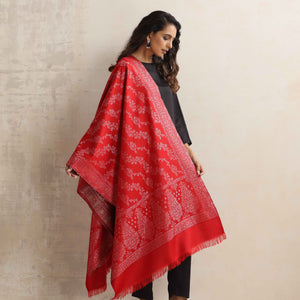 trueBrowns Red Woollen Stole