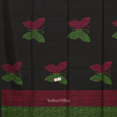 Black Pure Kanjivaram Soft Silk Saree