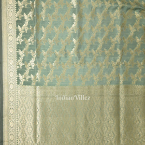 Sea Green Meenakari Pure Mashru Satin Silk Banarasi Saree