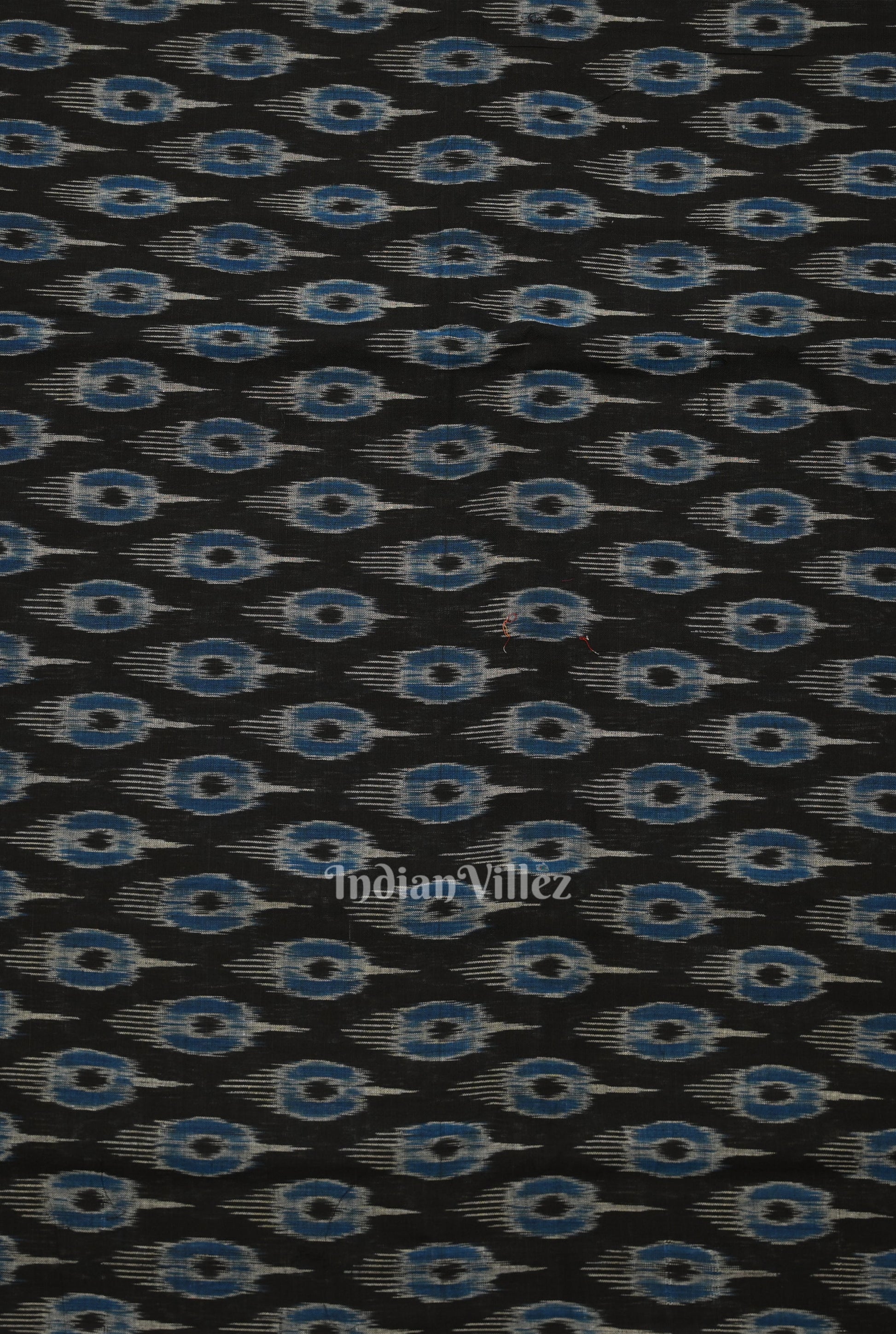 Black Blue Mayur Motif Odisha Ikat Sambalpuri Cotton Fabric