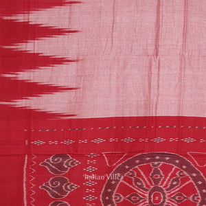 Red Kargil Kumbha Maniabandha Cotton Saree