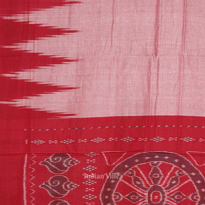 Red Kargil Kumbha Maniabandha Cotton Saree