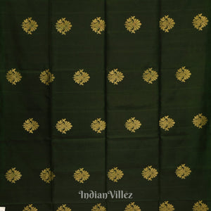 Deep Green Pure Kanjivaram Soft Silk Saree
