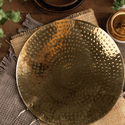 Brass Essentials Combo Set (Brass Roti Tawa, Brass Ghee Pot, Brass Kadhai)