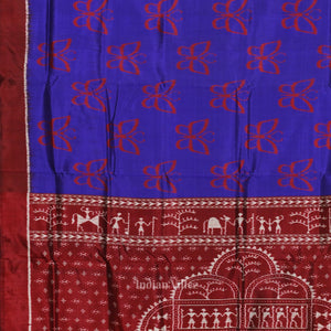 Blue Butterfly Design with Tribal Anchal Contemporary Designer Saree