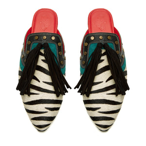 Zebra Cone Mules Women