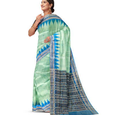 Mint Green Butta Design Odisha Ikat Khandua Silk Saree