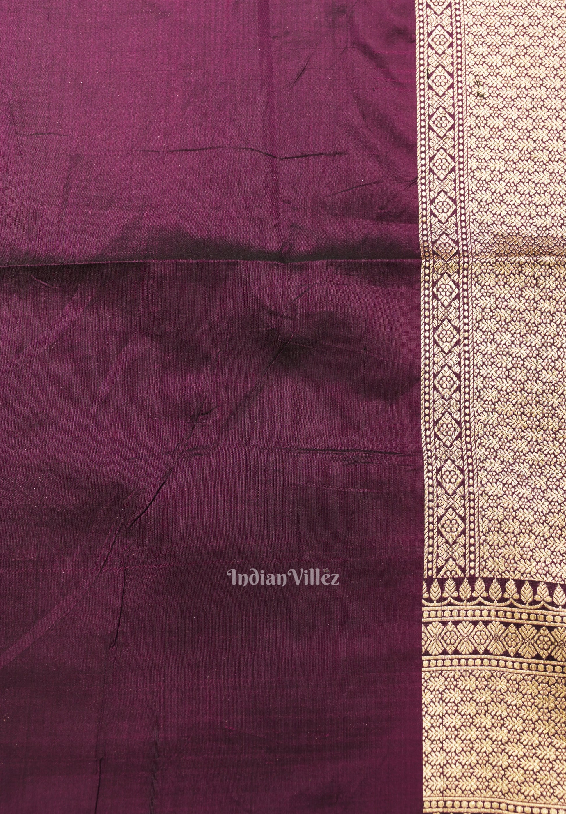 Magenta Meenakari Banarasi Katan Silk Saree